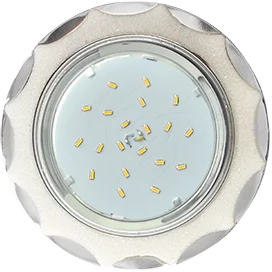 Ecola GX53 H4 DL3902 светильник встраив. без рефл. Звезда под стеклом Белый блеск / хром 106х38 (к+)