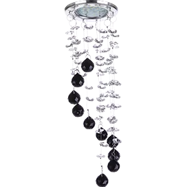 Ecola MR16 CR1010 GU5.3 Glass Стекло Круг "Хрустальная нить" Прозрачный и Черный / Хром 84x290