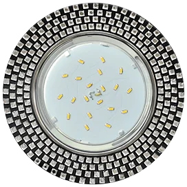 Ecola GX53 H4 5319 Glass Круг с прозр. мозаикой/фон черный./центр.часть хром 40x123 (к+)
