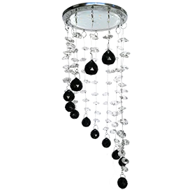 Ecola GX53 H4 5354 Glass Круг "Хрустальная нить" Прозрачный и Черный / Хром 330x105 (к+)