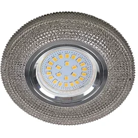 Ecola MR16 LD7069 GU5.3 Светильник встр. искристый с подсветкой "Модерн" Тонированный / Хром 25x95