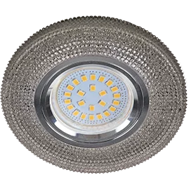 Ecola MR16 LD7069 GU5.3 Светильник встр. искристый с подсветкой "Модерн" Тонированный / Хром 25x95