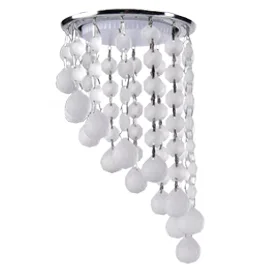 Ecola GX53 H4 5344 Glass Круглый с большими хрусталиками на подвесе "под скос" Матовый /Хром 225x110 (к+)