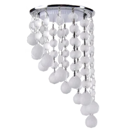 Ecola GX53 H4 5344 Glass Круглый с большими хрусталиками на подвесе "под скос" Матовый /Хром 225x110 (к+)