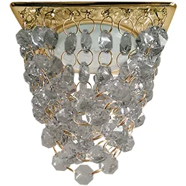 Ecola GX53 H4 5358 Glass Квадрат "Хрустальная гроздь" Тонированный / Золото 150x110x110 (к+)
