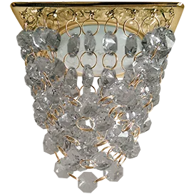 Ecola GX53 H4 5358 Glass Квадрат "Хрустальная гроздь" Тонированный / Золото 150x110x110 (к+)
