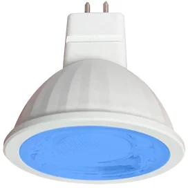 Ecola MR16 LED color 9,0W 220V GU5.3 Blue Синий (насыщенный цвет) прозрачная 47х50
