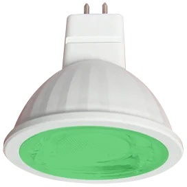 Ecola MR16 LED color 9,0W 220V GU5.3 Green Зеленый (насыщенный цвет) прозрачная 47х50