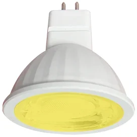 Ecola MR16 LED color 9,0W 220V GU5.3 Yellow Желтый (насыщенный цвет) прозрачная 47х50