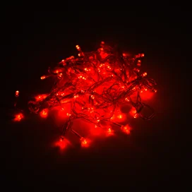 Ecola LED гирлянда 220V IP20 Нить 6м 100Led Красная Red, 8 режимов, прозр.провод с вилкой