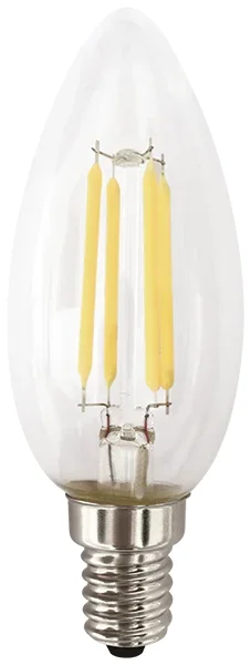 Ecola candle LED Premium 7,0W 220V E14 2700K 360° filament прозр. нитевидная свеча (Ra 80, 100 Lm/W, КП=0) 96х37