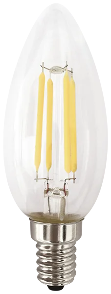 Ecola candle LED Premium 7,0W 220V E14 2700K 360° filament прозр. нитевидная свеча (Ra 80, 100 Lm/W, КП=0) 96х37