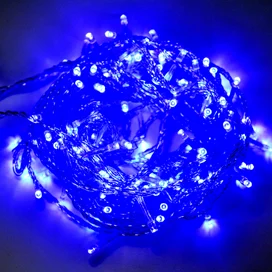 Ecola LED гирлянда 220V IP44 Нить наращиваемая (базовая секция) 10м 160Led Синяя Blue, 8 режимов, прозр.провод с вилкой