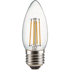 Ecola candle LED Premium 7,0W 220V E27 4000K 360° filament прозр. нитевидная свеча (Ra 80, 100 Lm/W, КП=0) 96х37