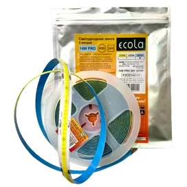 Ecola LED strip PRO 14W/m 24V IP20 COB 330Led/m 6000K 1400Lm/m светодиодная лента на катушке 5м.