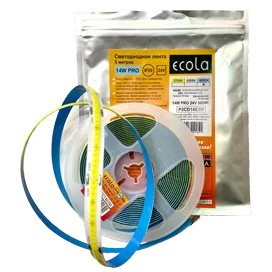 Ecola LED strip PRO 14W/m 24V IP20 COB 330Led/m 6000K 1400Lm/m светодиодная лента на катушке 5м.