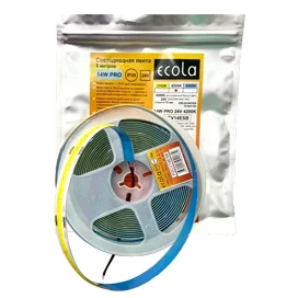 Ecola LED strip PRO 14W/m 24V IP20 COB 330Led/m 4200K 1400Lm/m светодиодная лента на катушке 5м.