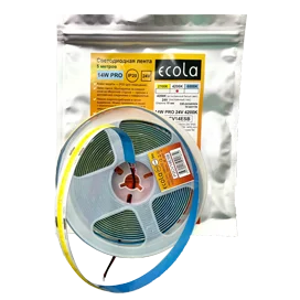 Ecola LED strip PRO 14W/m 24V IP20 COB 330Led/m 4200K 1400Lm/m светодиодная лента на катушке 5м.