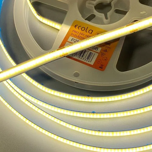 Ecola LED strip PRO 14W/m 24V IP20 COB 512Led/m 2700K 1400Lm/m светодиодная лента на катушке 5м.