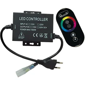 Ecola LED strip 220V RGB RF controller (IP20) 1500W 6,6A для ленты 220V 16x8 IP68 с кольцевым сенсорным черным радиопультом