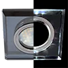 Ecola MR16 LD1651 GU5.3 Glass Стекло с подсветкой Квадрат скошенный край Черный / Черный хром 25x90x90 (кd74)