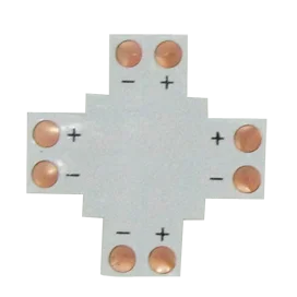 Ecola LED strip connector гибкая соед. плата X для зажимного разъема 2-х конт. 8 mm уп. 5 шт.