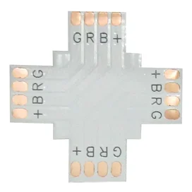 Ecola LED strip connector гибкая соед. плата X для зажимного разъема 4-х конт. 10 mm уп. 5 шт.