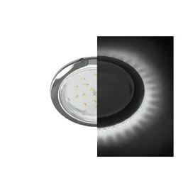 Ecola GX53 H4 LD5300 светильник встраив. без рефл. с подсветкой Хром 48x106 (к+)
