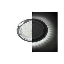 Ecola GX53 H4 LD5300 светильник встраив. без рефл. с подсветкой Хром 48x106 (к+)