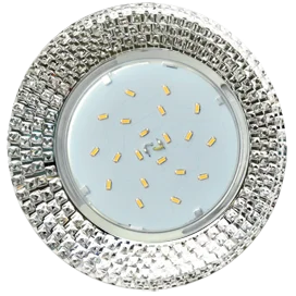 Ecola GX53 H4 LD5319 Glass Круг с прозр. мозаикой с подсветкой/фон зерк./центр.часть хром 40x123 (к+)