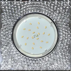 Ecola GX53 H4 LD5320 Glass Квадрат с прозр. мозаикой с подсветкой/фон зерк./центр.часть хром 40x123x123 (к+)