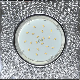 Ecola GX53 H4 LD5320 Glass Квадрат с прозр. мозаикой с подсветкой/фон зерк./центр.часть хром 40x123x123 (к+)