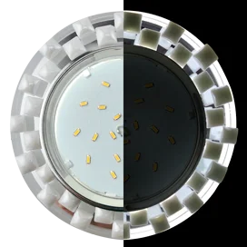 Ecola GX53 H4 LD5316 Glass Стекло Круг с квадратными плитками Жемчуг с подсветкой хром - хром (зеркальный) 38x120 (к+)
