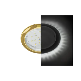 Ecola GX53 H4 LD5300 светильник встраив. без рефл. с подсветкой Золото 48x106 (к+)