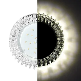 Ecola GX53 H4 LD5361 Glass Круг с прозр. стразами Гребенка с подсветкой/фон зерк./центр.часть хром 52x120 (к+)