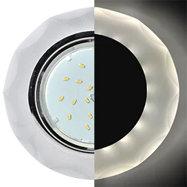 Ecola GX53 H4 LD5313 Glass Стекло Круг с вогнутыми гранями с подсветкой хром - матовый 38x126 (к+)
