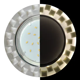 Ecola GX53 H4 LD5316 Glass Стекло Круг с квадратными плитками Жемчуг с подсветкой хром - матовый 38x120 (к+)