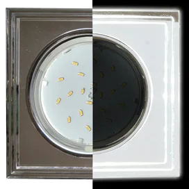 Ecola GX53 H4 LD5315 Glass Стекло Квадрат со ступеньками с подсветкой хром - хром (зеркальный) 38x120x120 (к+)