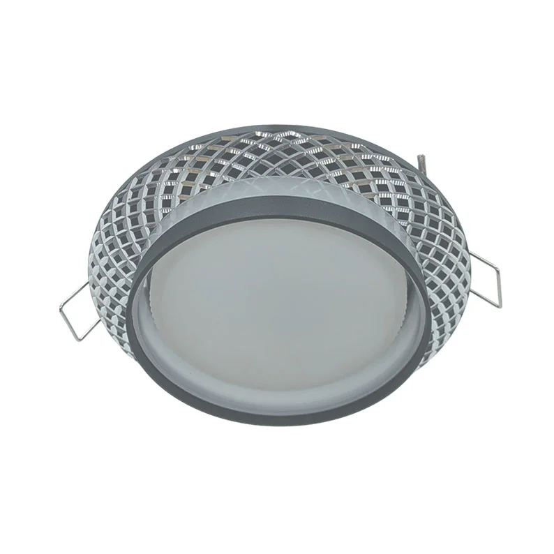 Ecola GX53 H4 SP5331 светильник встраив. Спот Сетка матовый Черный/Алюм 110х52 (к+)