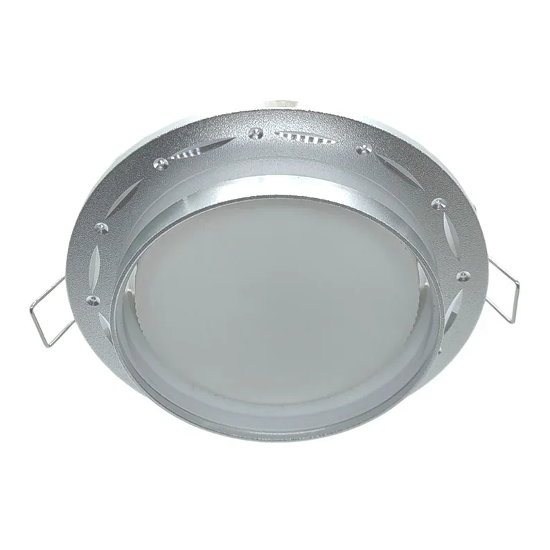Ecola GX53 H4 SP5332 светильник встраив. Спот Точки-полоски по кругу матовый Хром/Алюм 110х52 (к+)