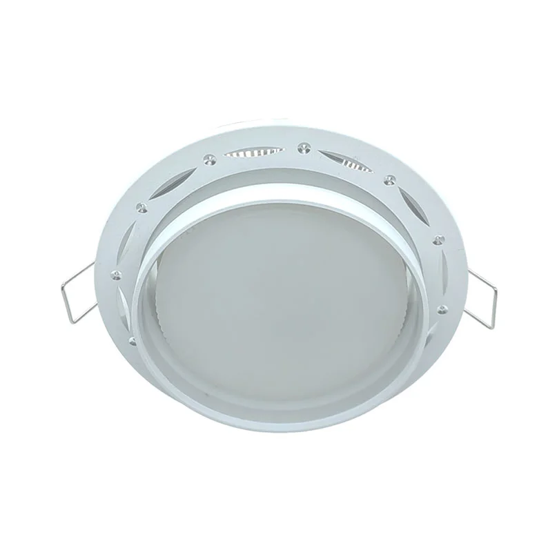 Ecola GX53 H4 SP5332 светильник встраив. Спот Точки-полоски по кругу матовый Белый/Алюм 110х52 (к+)
