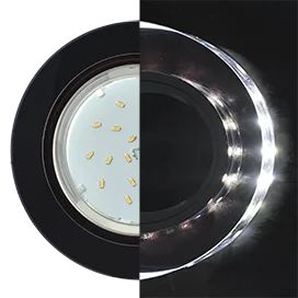 Ecola GX53 H4 LD5310 Glass Стекло Круг с подсветкой черный хром - черный 38x126 (к+)