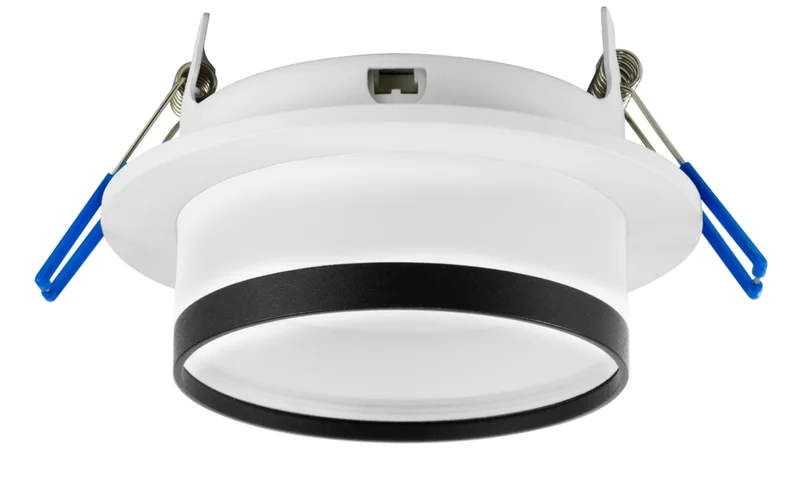 Ecola GX53 H4 SP5372 светильник встраив. Спот с черной полосой Белый матовый с матовым рассеивателем 110х65 (к+)