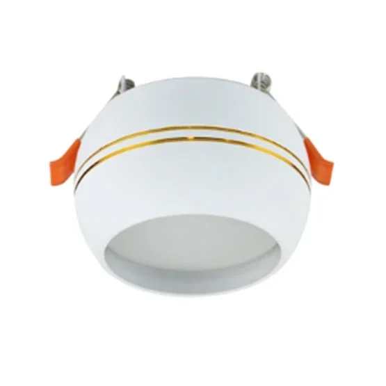 Ecola GX53 SP5376 светильник встраив. Спот Сфера углубленный Белый матовый с золотыми полосками 90х73 (к+)