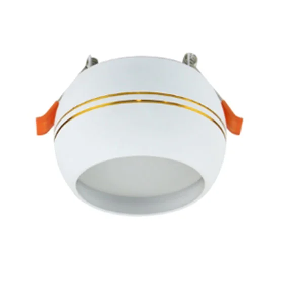 Ecola GX53 SP5376 светильник встраив. Спот Сфера углубленный Белый матовый с золотыми полосками 90х73 (к+)