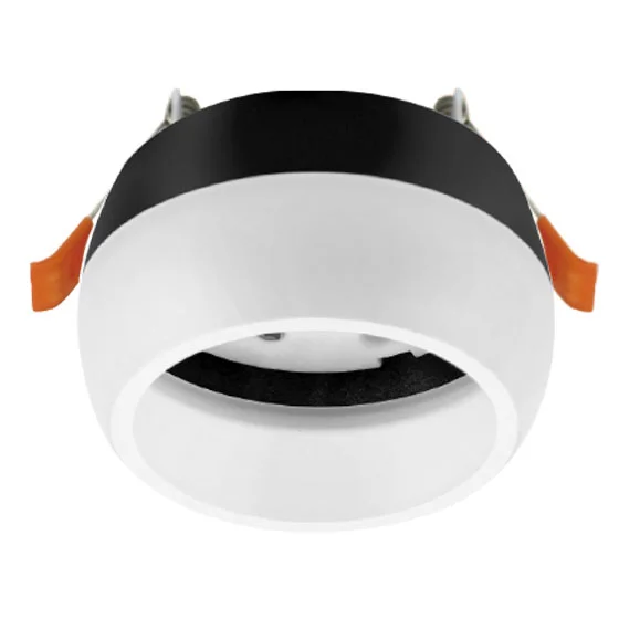 Ecola GX53 SP5377 светильник встраив. Спот Сфера углубленный Черный с матовым сводом 90х73 (к+)