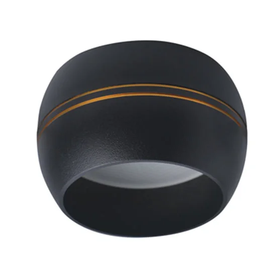 Ecola GX53 SP5395 светильник накладной Спот Сфера углубленный Черный матовый с золотыми полосками 90х52