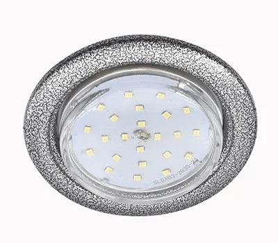 Ecola GX53 H4 светильник встраив. без рефл. Серебристо-черная шагрень 38x106 (к+)