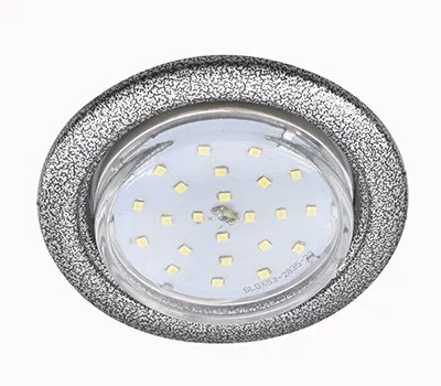 Ecola GX53 H4 светильник встраив. без рефл. Серебристо-черная шагрень 38x106 (к+)