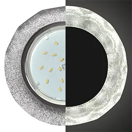 Ecola GX53 H4 LD5313 Glass Стекло Круг с вогнутыми гранями с подсветкой хром - серебряный блеск 38x126 (к+)